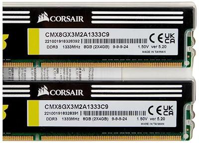 Corsair PC-werkgeheugen kit XMS3 CMX8GX3M2A1333C9 8 GB 2 x 4 GB DDR3-RAM 1333 MHz CL9 9-9-24 Corsair PC-werkgeheugen kit XMS3 CMX8GX3M2A1333C9 8 GB 2 x 4 GB DDR3-RAM 1333 MHz CL9 9-9-24