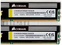 Corsair PC-werkgeheugen kit XMS3 CMX8GX3M2A1333C9 8 GB 2 x 4 GB DDR3-RAM 1333 MHz CL9 9-9-24 - thumbnail
