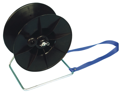 Haspel voor lint en draad met draagriem Haspel voor lint en draad met draagriem