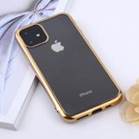 Transparante TPU anti-drop en waterdichte mobiele telefoon beschermende case voor iPhone XIR (2019) (goud) - thumbnail