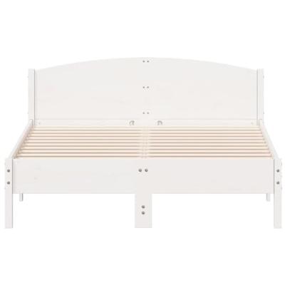 Bedframe zonder matras massief grenenhout wit 160x200 cm