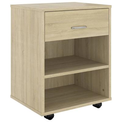 VidaXL Rolkast 46x36x59 cm bewerkt hout sonoma eikenkleurig VidaXL Rolkast 46x36x59 cm bewerkt hout sonoma eikenkleurig