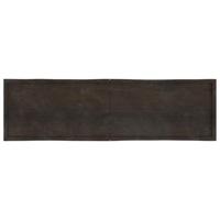 Tafelblad natuurlijke rand 220x60x(2-6)cm eikenhout donkerbruin - thumbnail