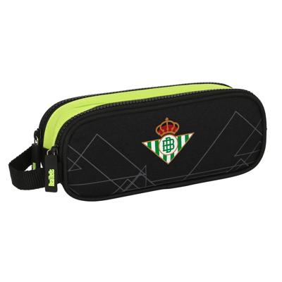 Pennenetui met 2 vakken Real Betis Balompié Zwart Limoen 21 x 8 x 6 cm