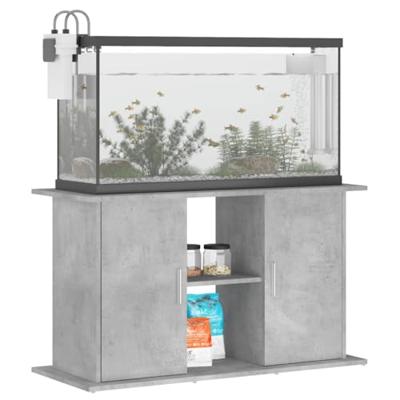 Aquariumstandaard 101x41x58 cm bewerkt hout betongrijs - thumbnail