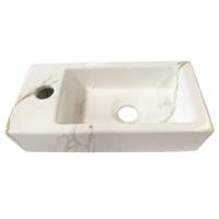 Wiesbaden Rhea mini fontein links 36,5 x 18 x 9 cm keramiek carrara - thumbnail