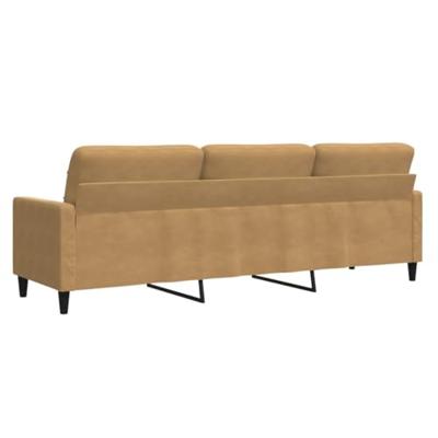 Driezitsbank 210 cm fluweel bruin