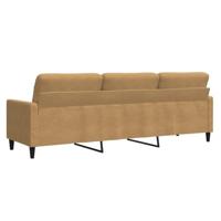 Driezitsbank 210 cm fluweel bruin - thumbnail