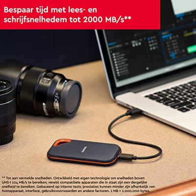 SanDisk Extreme® Pro Portable 2 TB Externe SSD harde schijf (2,5 inch) USB-A 3.2 Gen 2 Zwart, Oranje SDSSDE81-2T00-G25
