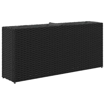 Plantenbakken met 2 potten 2 st 90x20x40 cm poly rattan zwart