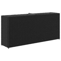 Plantenbakken met 2 potten 2 st 90x20x40 cm poly rattan zwart - thumbnail