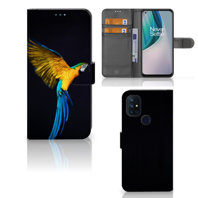 OnePlus Nord N10 | Telefoonhoesje | Met pasjeshouder | Papegaai OnePlus Nord N10 | Telefoonhoesje | Met pasjeshouder | Papegaai
