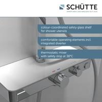 Regendouche Opbouwset Thermostatisch Schutte Ocean 3 Functies Glazen Planchet Chroom Wit Schütte - thumbnail