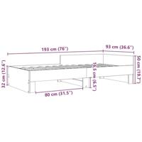 Bedframe bewerkt hout grijs sonoma eikenkleurig 90x190 cm - thumbnail