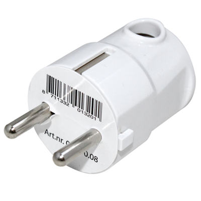 Stekker | RA | Zij-Invoer | 10/16A | Wit - 00.110.08