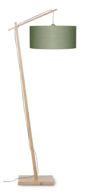 GOOD&MOJO Vloerlamp 'Andes' Bamboe en Eco linnen, 176cm, kleur Groen