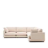 Kave Home 6-zits Hoekbank 'Gala' Chenille, kleur Beige - thumbnail