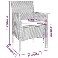 5-delige Bistroset poly rattan en gehard glas beige - thumbnail