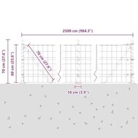 VidaXL Hek met paal grijs 0,6 x 25 m staal en pvc - thumbnail