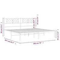 Bedframe met hoofdbord metaal zwart 193x203 cm - thumbnail