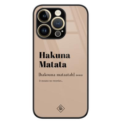 iPhone 14 Pro glazen hardcase - Hakuna Matata iPhone 14 Pro glazen hardcase - Hakuna Matata