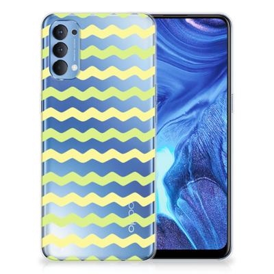 OPPP Reno 4 TPU bumper Waves Yellow