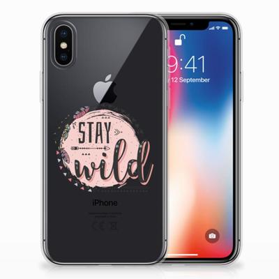 Apple iPhone X | Xs Telefoonhoesje met Naam Boho Stay Wild Apple iPhone X | Xs Telefoonhoesje met Naam Boho Stay Wild