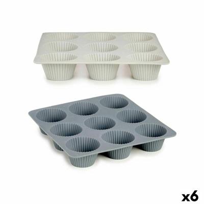 Bakplaat voor Muffins Kinvara Lichtgrijs Donker grijs 22 x 3 x 22 cm Cupcakes (6 Stuks)