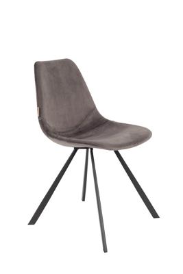 Dutchbone Franky stoel velvet Grey Dutchbone Franky stoel velvet Grey