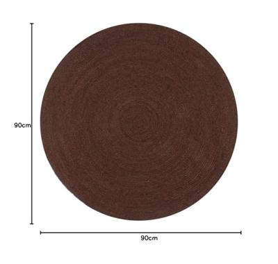 VidaXL Vloerkleed handgemaakt rond 90 cm jute bruin - thumbnail