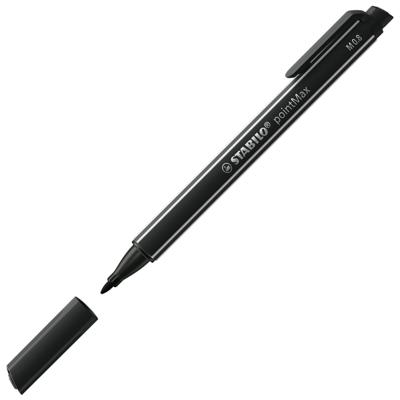 Stabilo pointmax - hardtip fineliner - zwart (488/46)