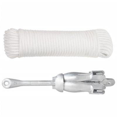 VidaXL Anker met touw inklapbaar 4 kg thermisch verzinkt gietijzer