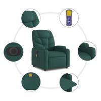 Sta-op-massagestoel elektrisch verstelbaar stof donkergroen - thumbnail