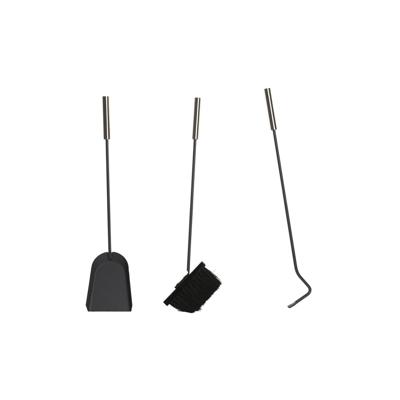 Gerei voor de haard DKD Home Decor Zwart Roestvrij staal (23 x 16 x 61 cm) - thumbnail