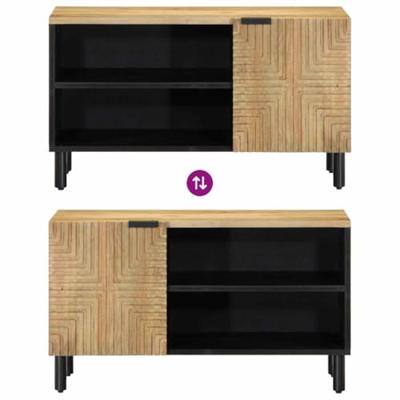 Tv-meubel 80x31,5x46 cm massief mangohout bruin