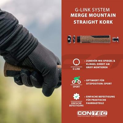 CONTEC handvatten "merge mountain straight kork" ct grips merge mountain straight cork, 140mm
