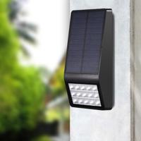 15 LEDs lichtregeling outdoor IP65 waterdichte zonne-energie tuin LED wand lamp (zwart) - thumbnail