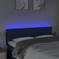 Hoofdbord LED 144x5x78/88 cm stof blauw - thumbnail