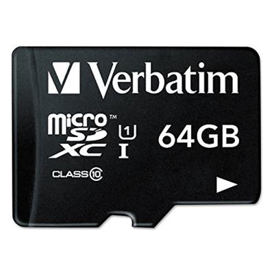 Verbatim MICRO SDXC 64GB CL 10 ADAP microSDXC-kaart 64 GB Class 10 Incl. SD-adapter Verbatim MICRO SDXC 64GB CL 10 ADAP microSDXC-kaart 64 GB Class 10 Incl. SD-adapter