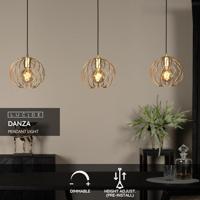 Lucide DANZA - Hanglamp - 3xE27 - Mat Goud / Messing - thumbnail