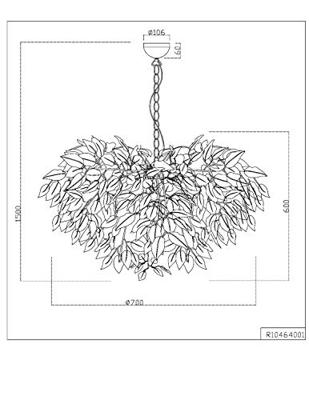 Trio Hanglamp met blaadjesLeavy 70cm grijstint - R10464001