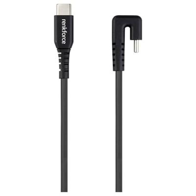 Renkforce USB-kabel USB 2.0 USB-C stekker, USB-C stekker 1.00 m Zwart Stekker 180° gedraaid RF-6721078
