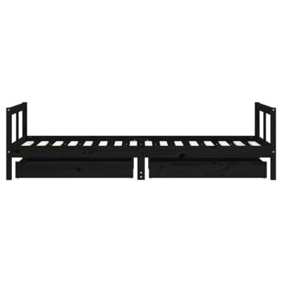 Kinderbedframe 80x200 cm massief grenenhout zwart