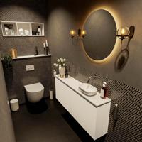 MONDIAZ FOWY toiletmeubel 120cm kleur talc. Waskom positie rechts kleur talc | talc. Zonder kraangat - thumbnail