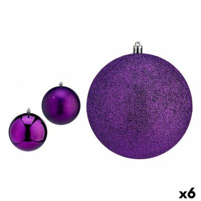 Set kerstballen Paars PVC Ø 12 cm (6 Stuks)