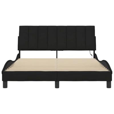 Bedframe zonder matras "Hanko" stof zwart 140x200 cm
