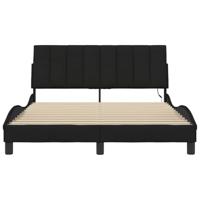 Bedframe zonder matras "Hanko" stof zwart 140x200 cm - thumbnail