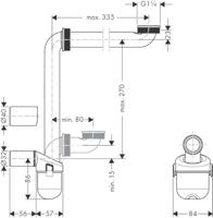 Hansgrohe ruimtebesparende sifon voor wastafels 50 mm - thumbnail