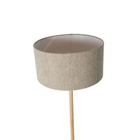 QAZQA Landelijke vloerlamp hout met boucle kap taupe - Mels - thumbnail