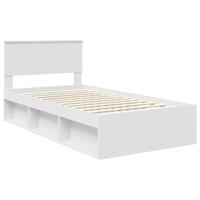 Bedframe met hoofdeinde Wit 100 x 200 cm Massief grenenhout - thumbnail